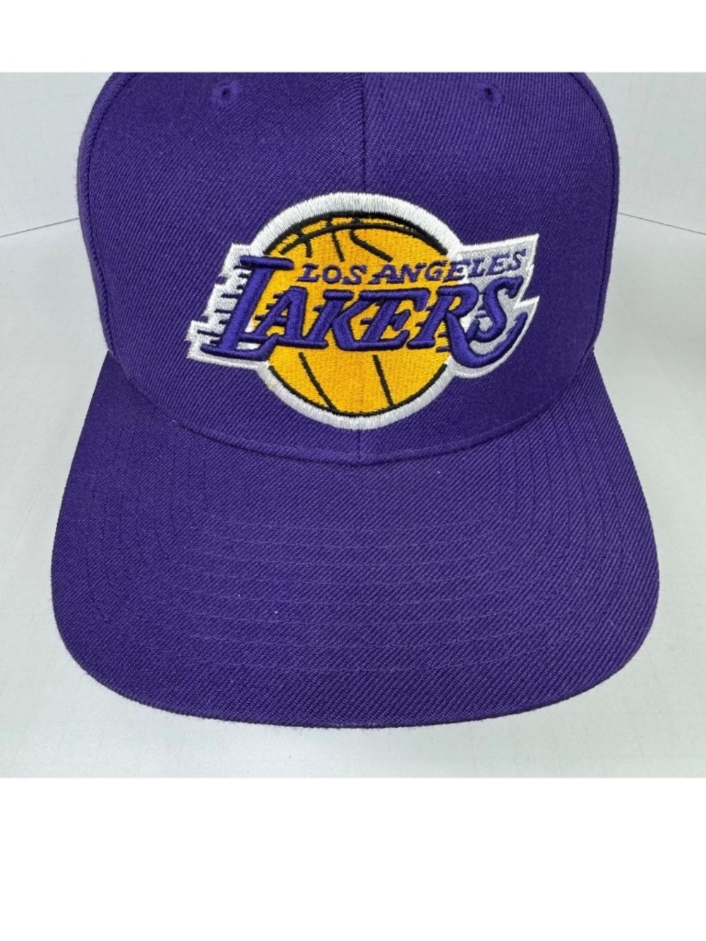 LA Lakers Snapback Hat Cap Men's One Size Purple NBA Basketball Mitchell Ness - Picture 3 of 7